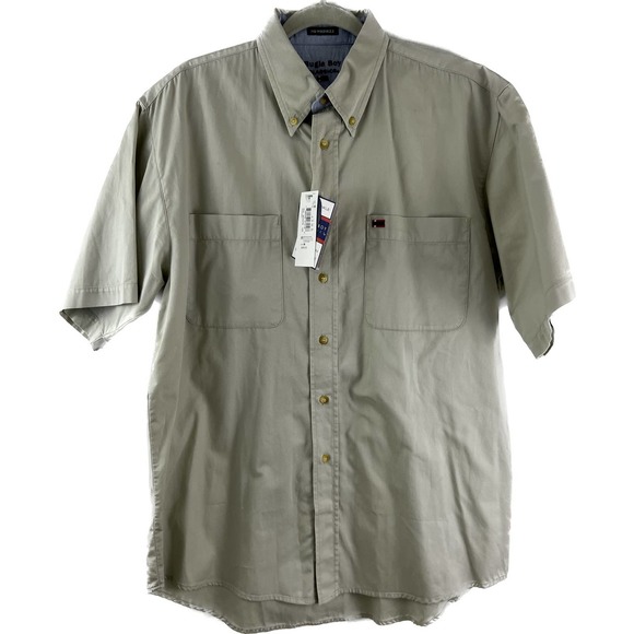 Vintage 90's Bugle Boy Classics Mens Medium New Short Sleeve Shirt Top NWT Sears - Picture 1 of 8